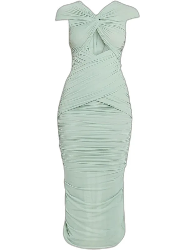 Cutout Ruched Bodycon Maxi Dress