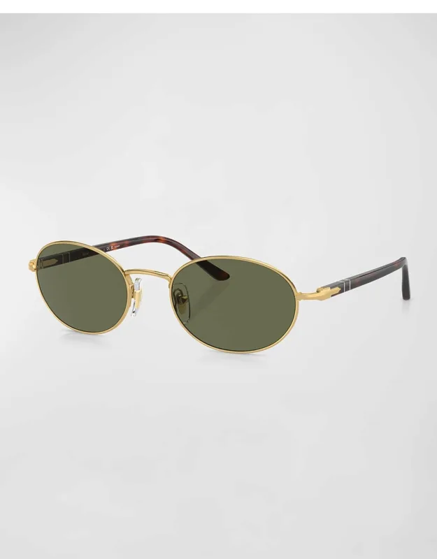 Polarized Metal Oval Sunglasses