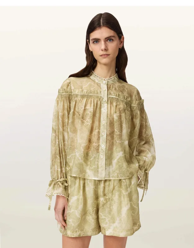 Relaxed Fit Gathered Shirt