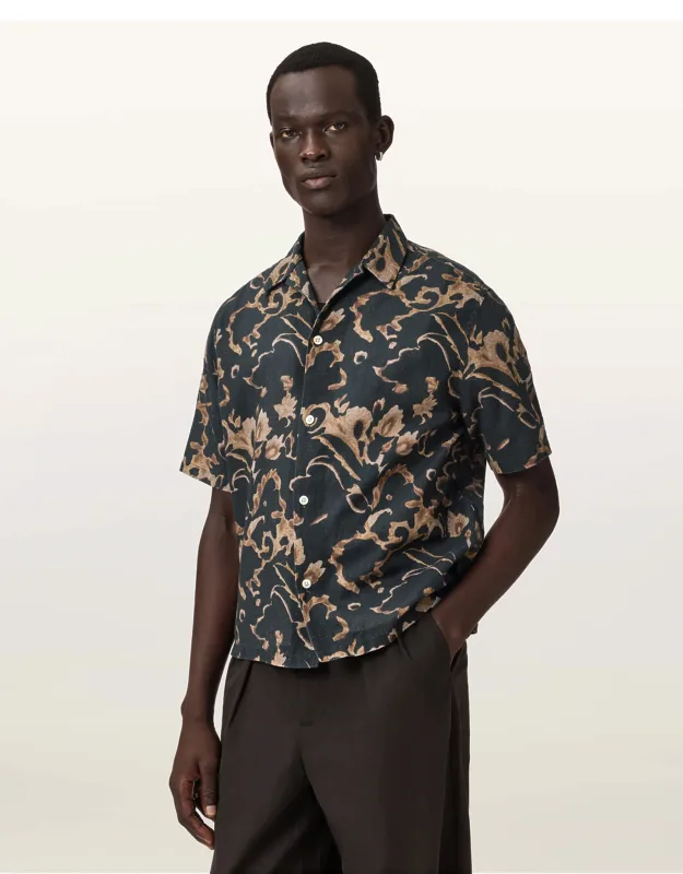 Linen Blend Boxy Shirt