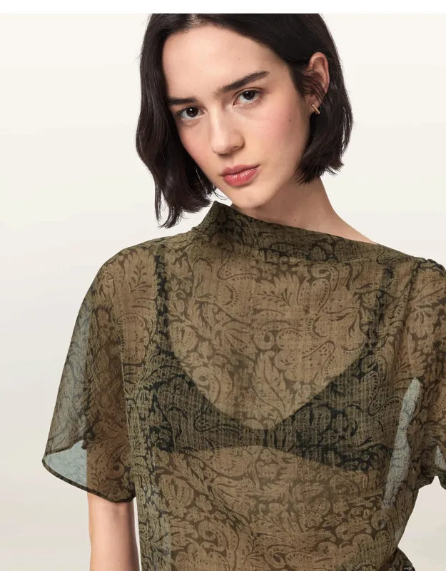 Cropped Mesh Top