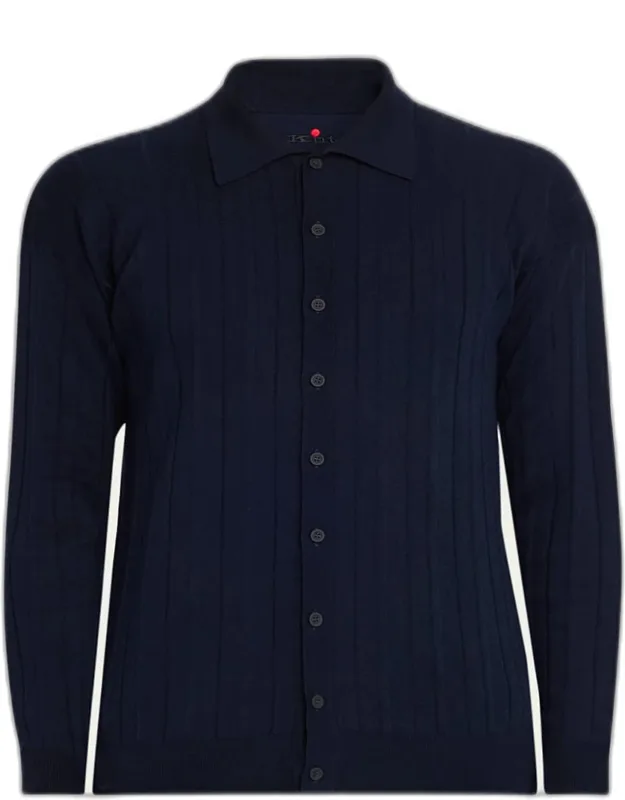 Cotton & Cashmere Knit Button-down Shirt