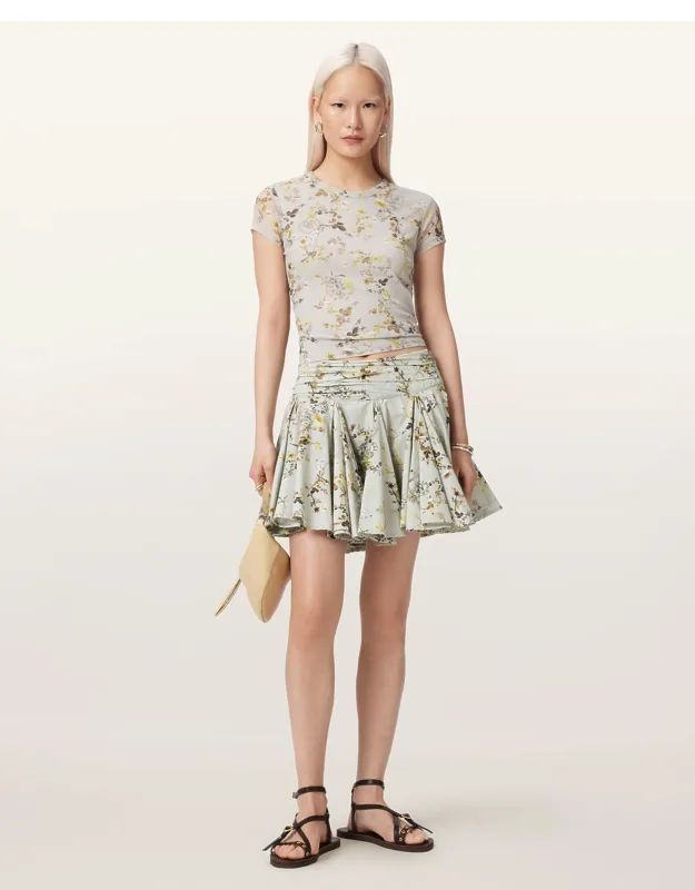 Tulip Floral Vouminois Mini Skirt