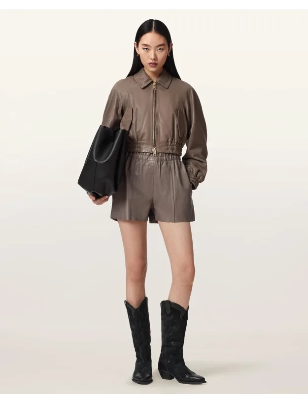 High Rise Leather Shorts