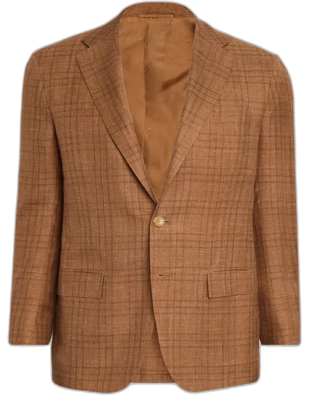 Cashmere Linen Plaid Sport Coat