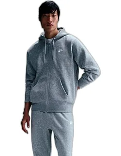 Nike Club Fleece Embroidered Premium Full-zip Hoodie With Drawcord-adjustable Hood And Large Pouch Pocket