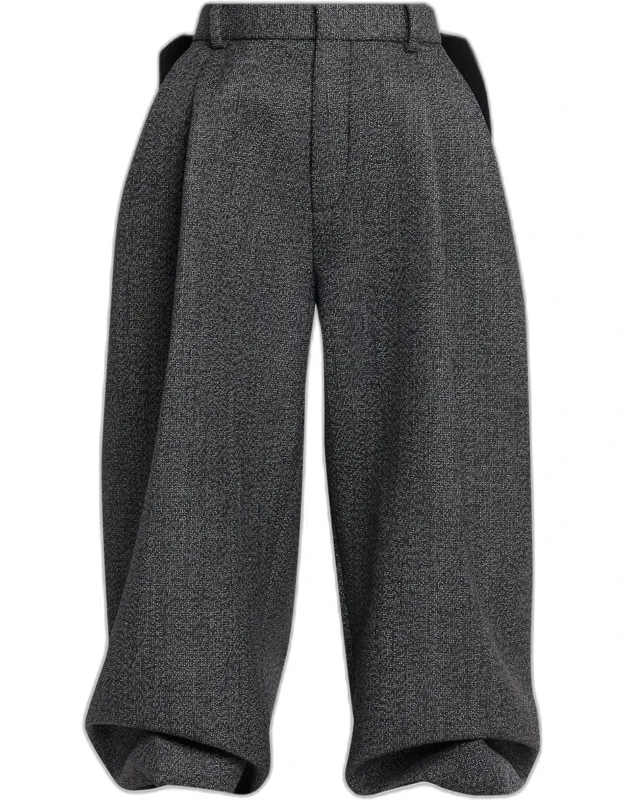 Plaid Bow Back Wide-leg Pants