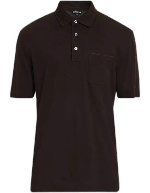 Cotton Piquet Short-sleeve Polo Shirt