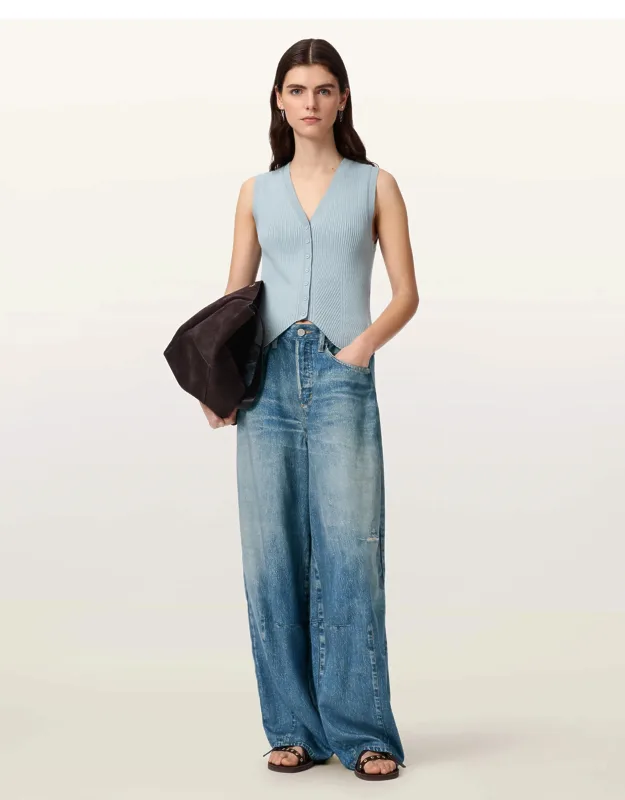 Jett Barrel Leg Illusion Of Denim Pants