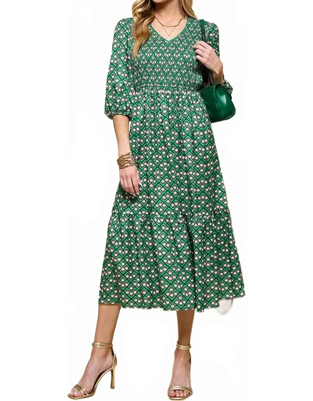 Smocked Midi Dress