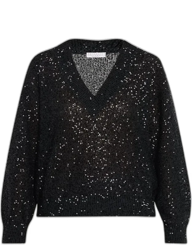 Linen-cashmere V-neck Sweater