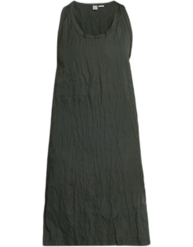 Crinkled Cotton Sleeveless Tank Dress