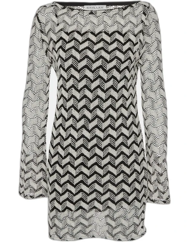 Chevron Crochet Mini Dress