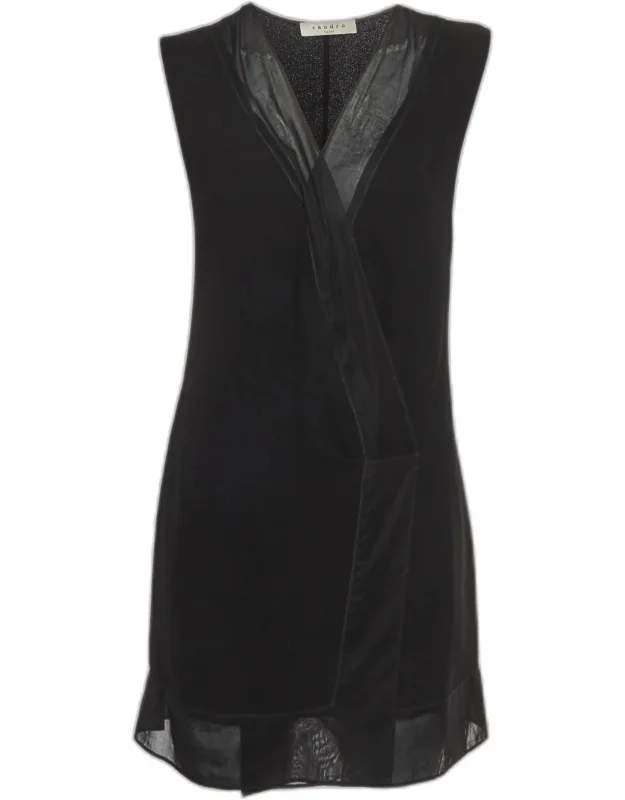 Crossover Plunge Neck Mini Dress