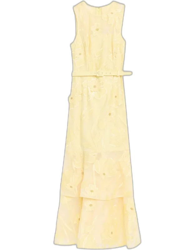 Floral-embroidered Maxi Dress