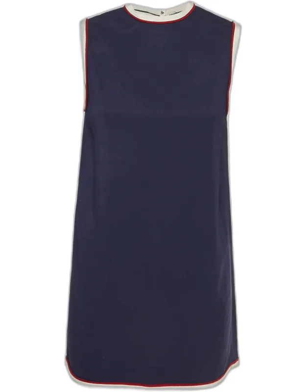 Stretch Crepe Mini Tunic Dress