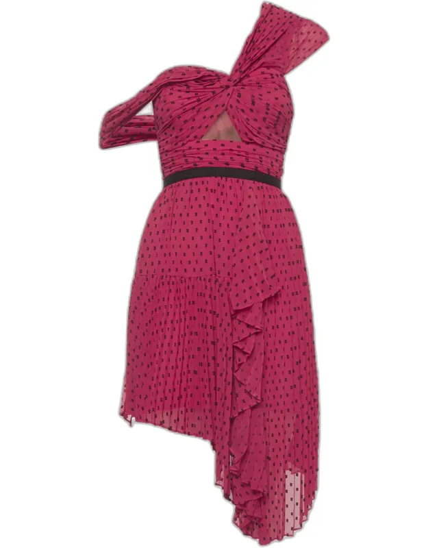 Asymmetric Plumetis Dress