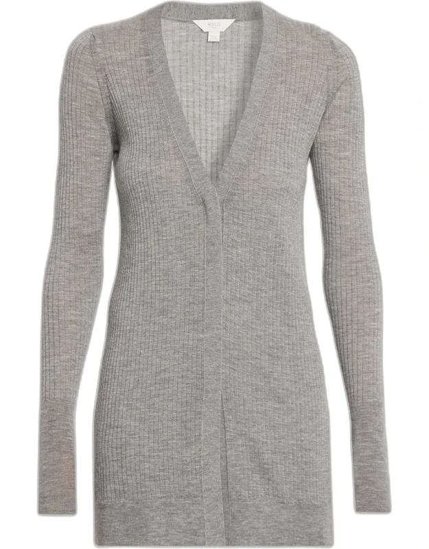 Cashmere Wide Rib Cardigan
