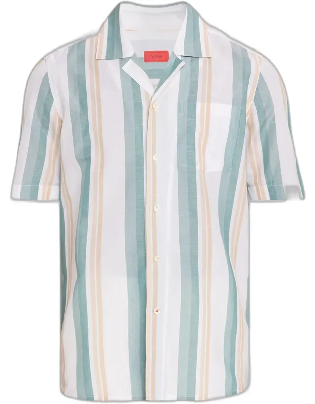 Cotton-linen Striped Shirt