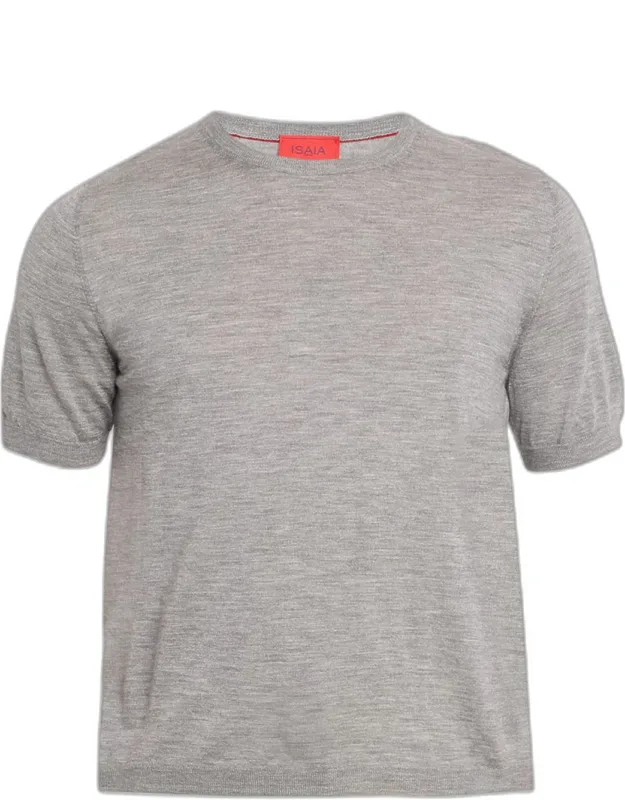 Cashmere-silk Short-sleeve Shirt