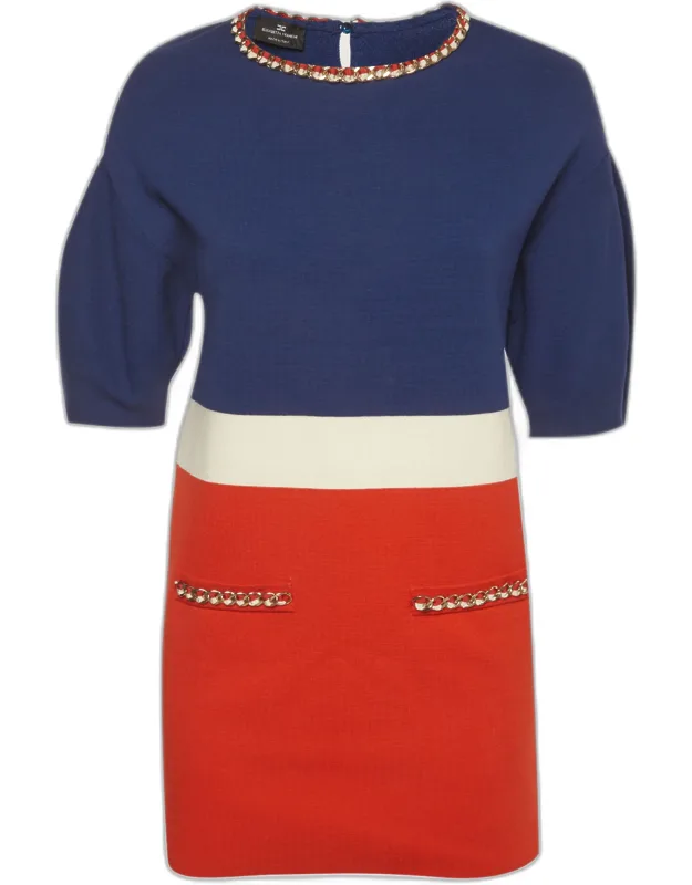 Knit Chain Applique Mini Dress