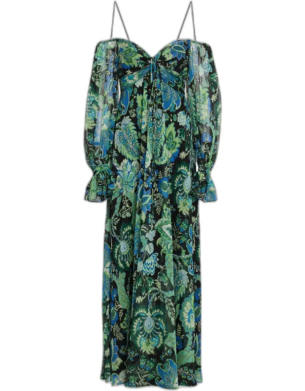 Floral-print Chiffon Maxi Dress