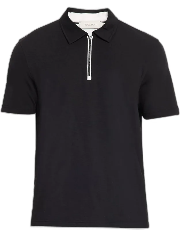 Quarter-zip Melange Performance Knit Polo Shirt