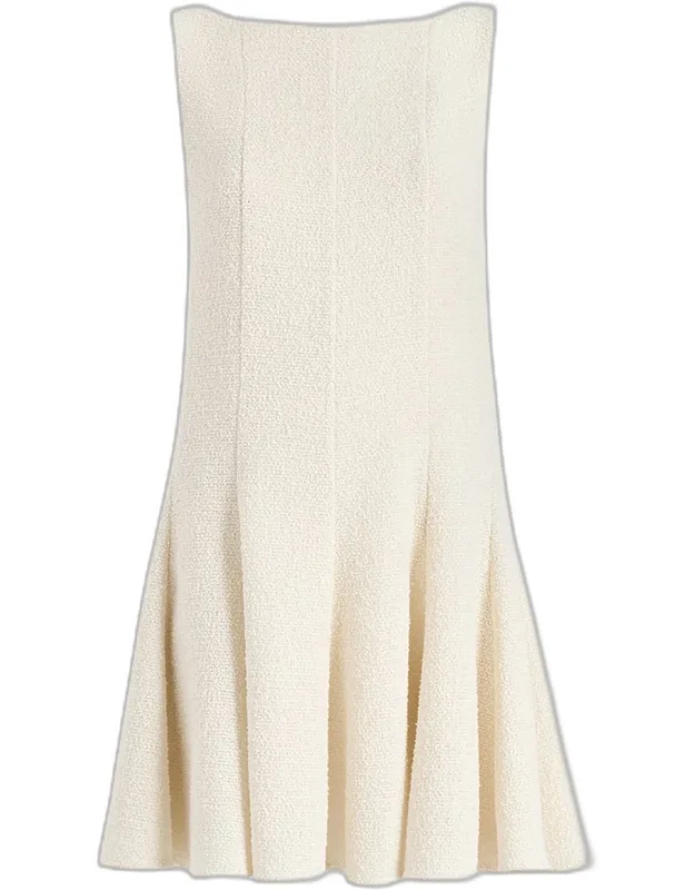 Paneled Boucle Mini Dress