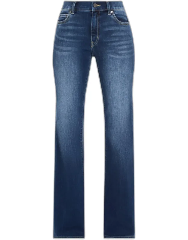 Flare-leg Washed Denim Jeans
