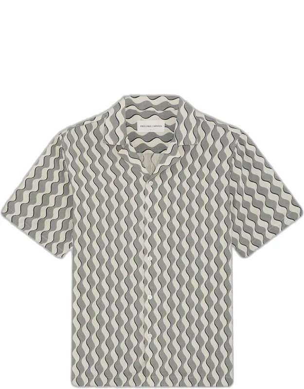 Geometric Linen Button-down Shirt