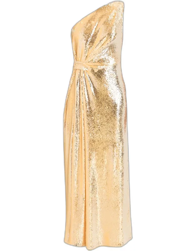One-shoulder Sequin Maxi Dress