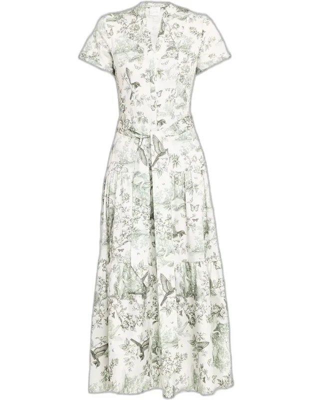 Roll-sleeve Midi Dress