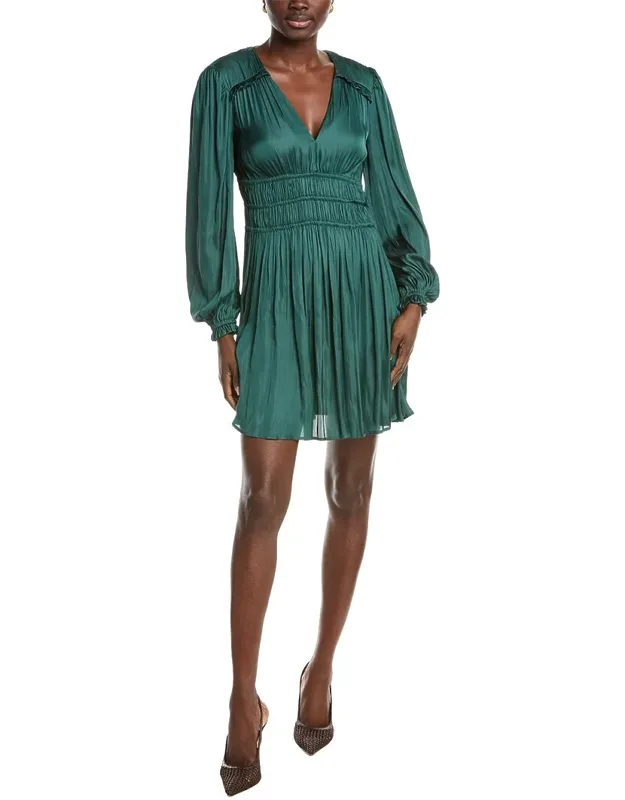 Plisse Satin Mini Dress