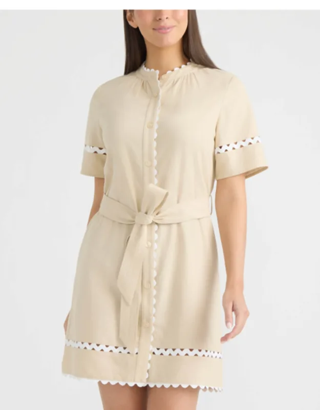 Shirt Dress With Ric Rac Detail
