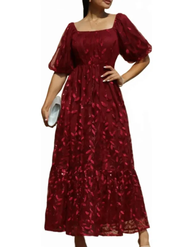 Sequins Mesh Long Dress