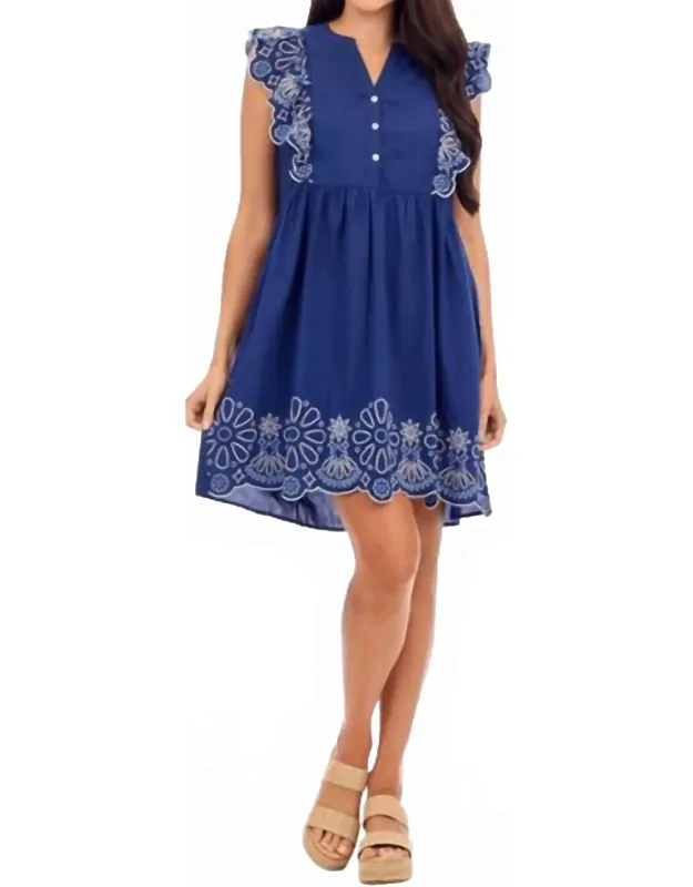 Embroidered Mini Dress