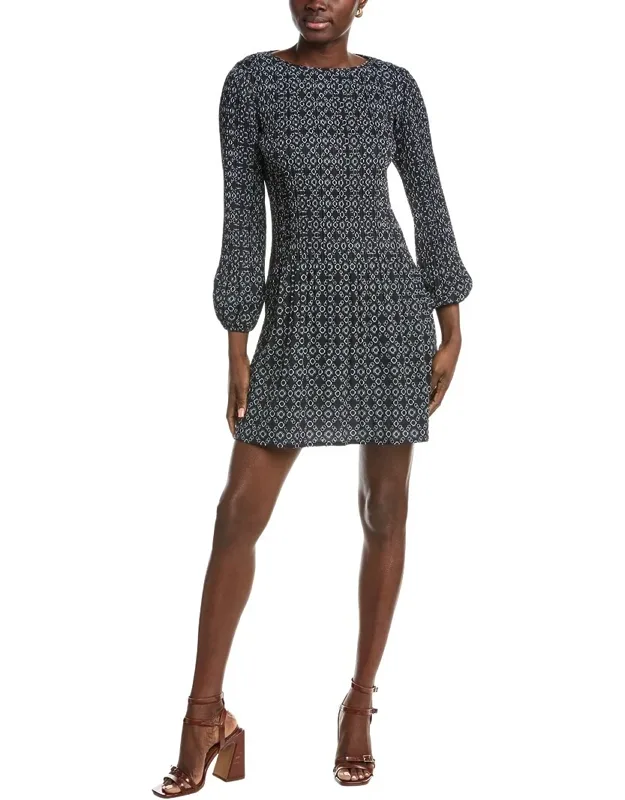 Accordion Pleated Mini Dress