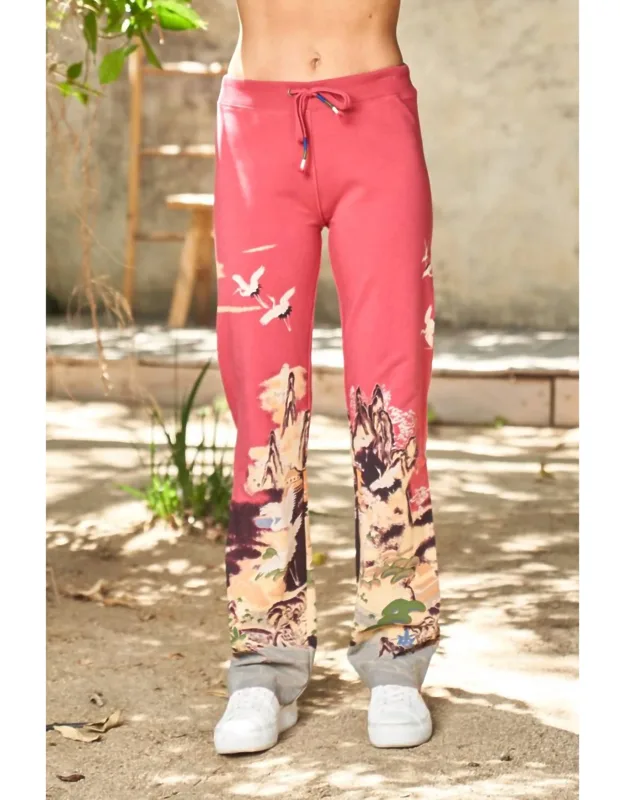 Stretch Crane Print Lounge Pants