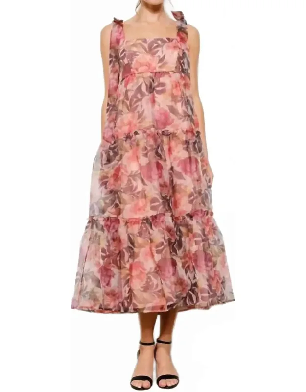 Floral Tiered Midi Dress