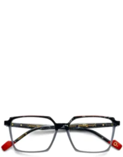 Marbled Square Frame Sunglasses With Red Accents