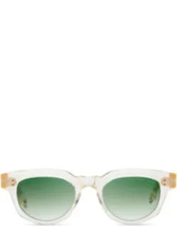 Round Gradient Sunglasses With Transparent Frame