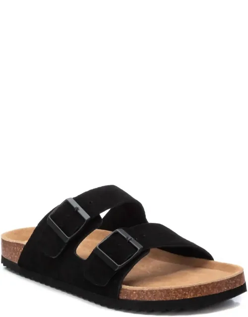Cork Footbed Suede Leather Sandals
