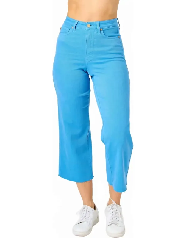 High Waist Garment Dyed Wide Leg Pants