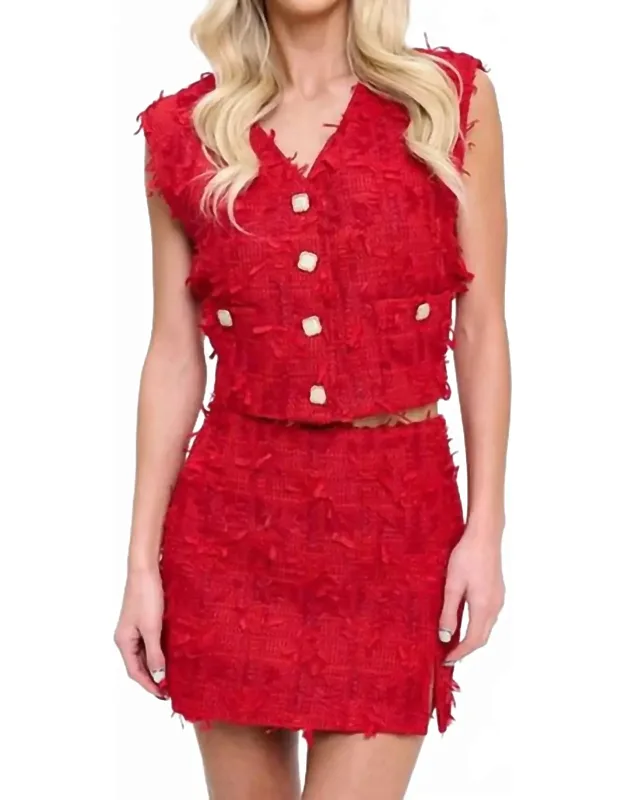 2 Piece Vest Mini Skirt Set