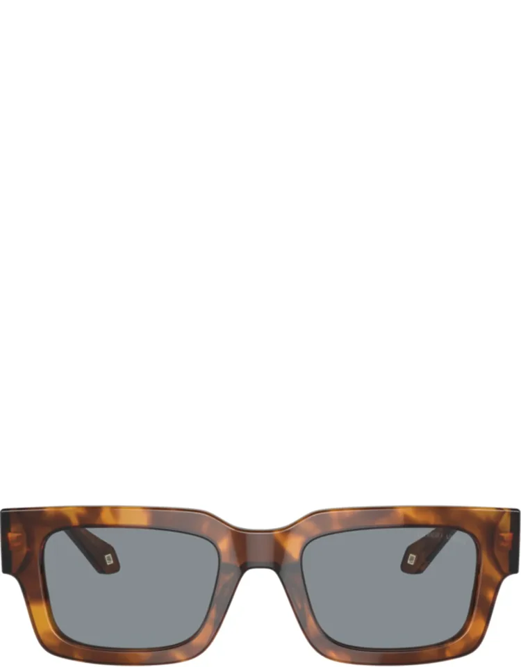 Rectangular Tortoiseshell Sunglasses With Metallic Accents