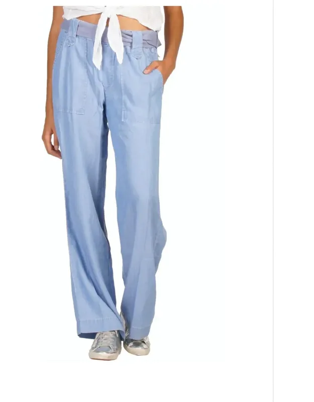 Tie Belt Pants In Denim