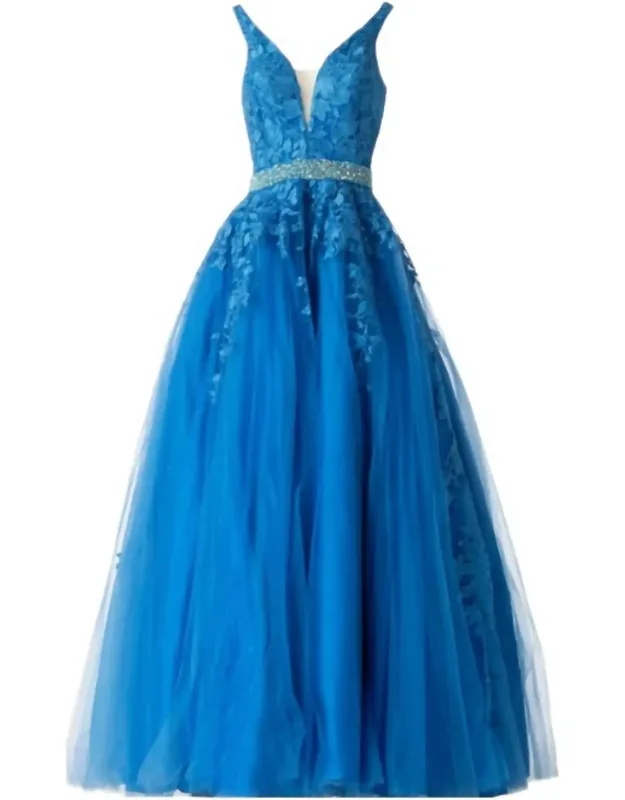 Embellished Belt Prom Ballgown