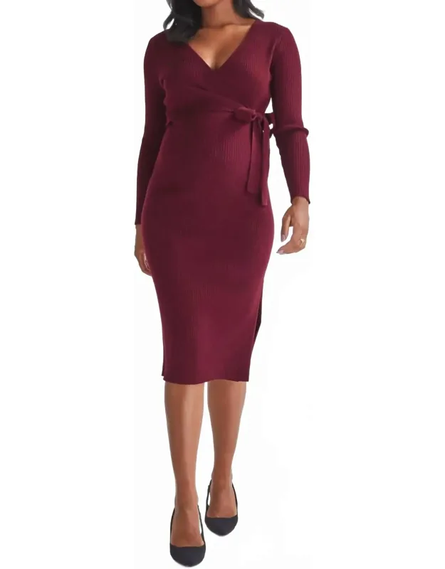 Wool Knit Midi Dress