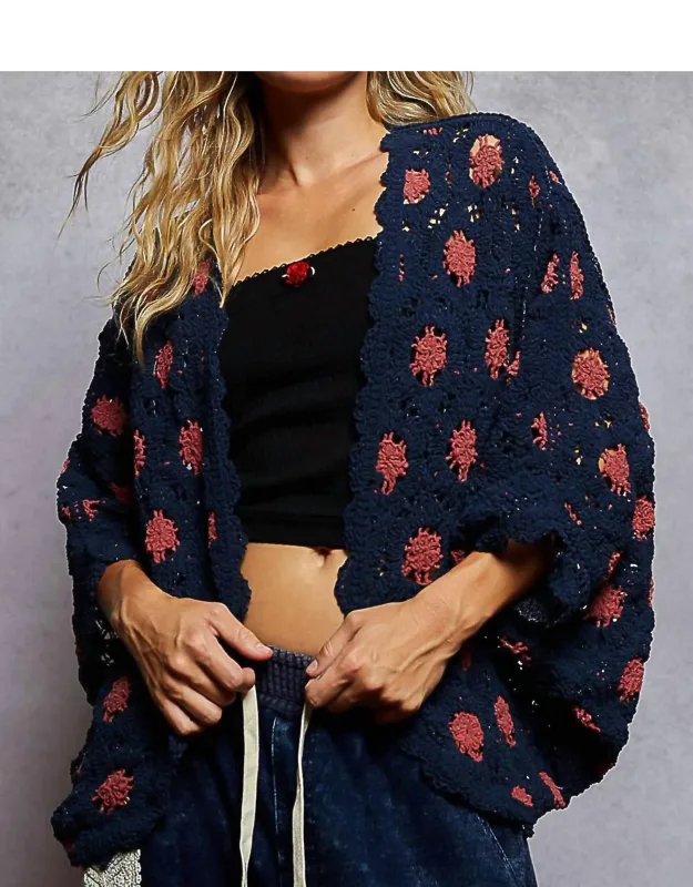 Floral Crochet Cardigan