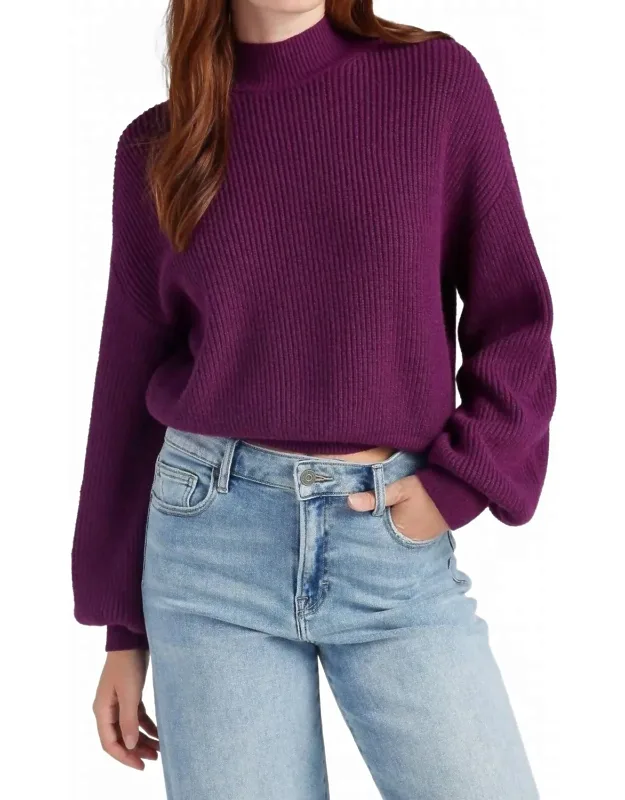 Mock Neck Marled Sweater